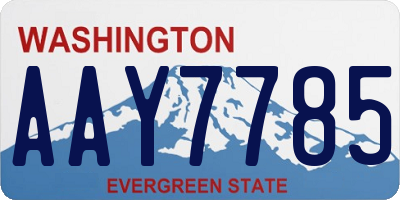 WA license plate AAY7785