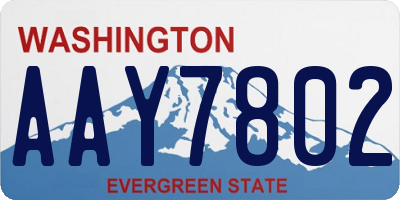 WA license plate AAY7802
