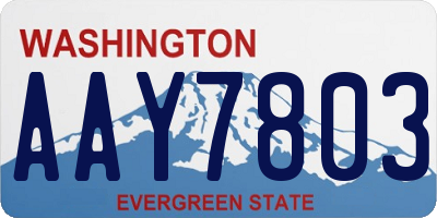WA license plate AAY7803