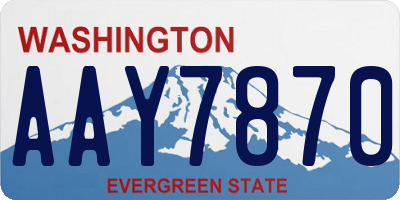 WA license plate AAY7870