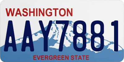 WA license plate AAY7881