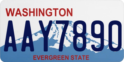WA license plate AAY7890