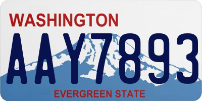 WA license plate AAY7893