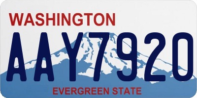 WA license plate AAY7920