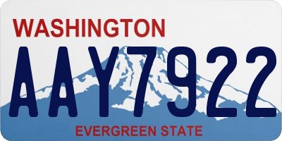 WA license plate AAY7922