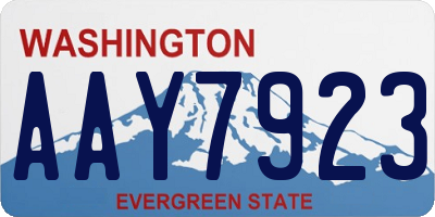 WA license plate AAY7923