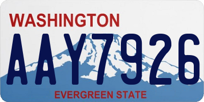 WA license plate AAY7926