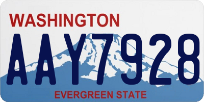 WA license plate AAY7928