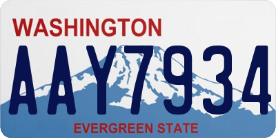 WA license plate AAY7934