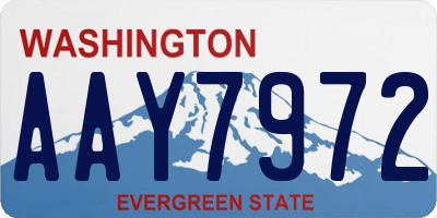 WA license plate AAY7972