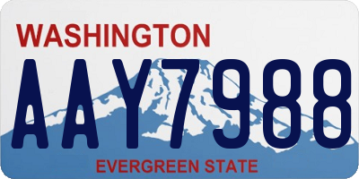 WA license plate AAY7988