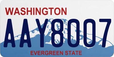WA license plate AAY8007