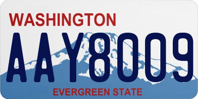 WA license plate AAY8009