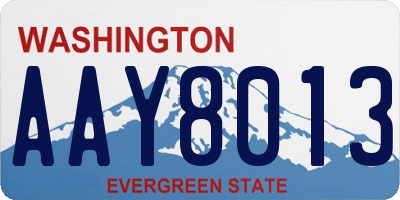 WA license plate AAY8013