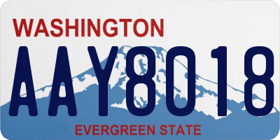 WA license plate AAY8018