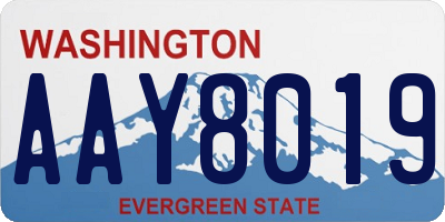 WA license plate AAY8019