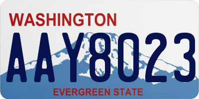 WA license plate AAY8023