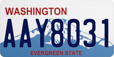 WA license plate AAY8031