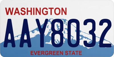 WA license plate AAY8032