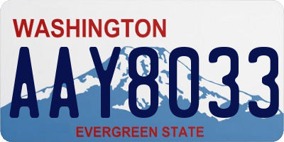 WA license plate AAY8033