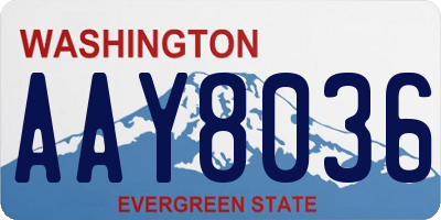 WA license plate AAY8036