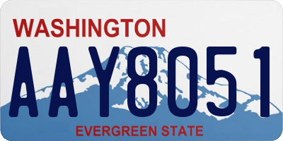 WA license plate AAY8051