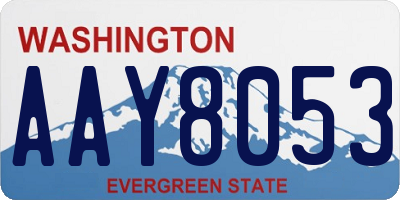 WA license plate AAY8053