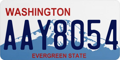 WA license plate AAY8054
