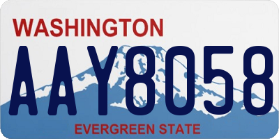 WA license plate AAY8058