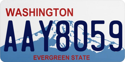WA license plate AAY8059