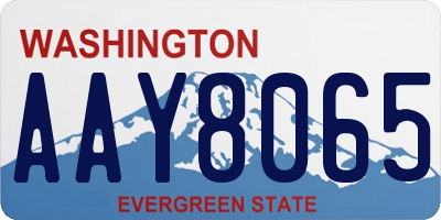 WA license plate AAY8065