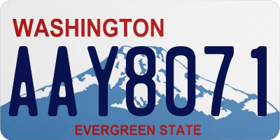 WA license plate AAY8071