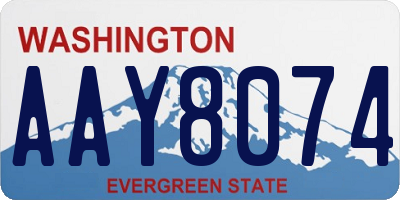 WA license plate AAY8074