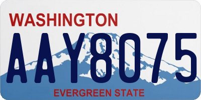 WA license plate AAY8075