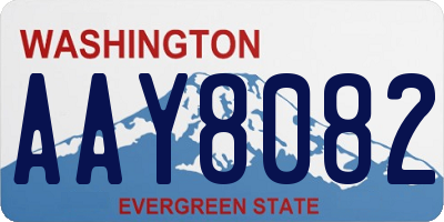 WA license plate AAY8082