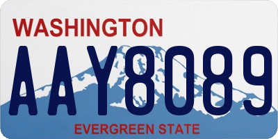 WA license plate AAY8089
