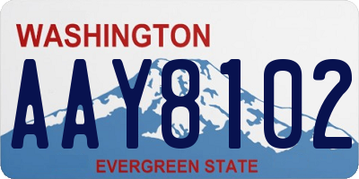 WA license plate AAY8102