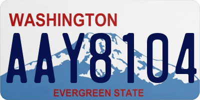 WA license plate AAY8104