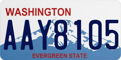 WA license plate AAY8105