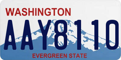WA license plate AAY8110