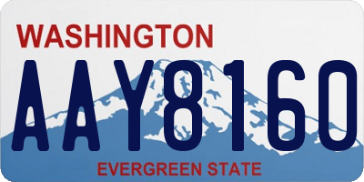 WA license plate AAY8160