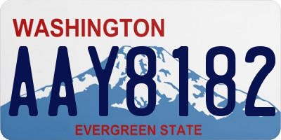 WA license plate AAY8182