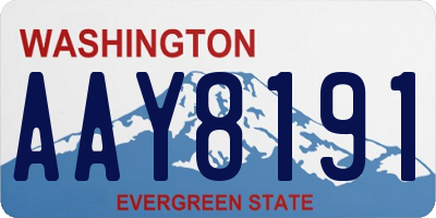 WA license plate AAY8191