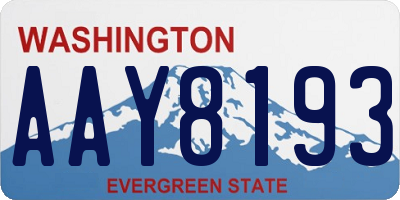 WA license plate AAY8193