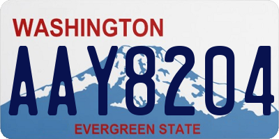 WA license plate AAY8204