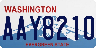 WA license plate AAY8210
