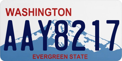 WA license plate AAY8217