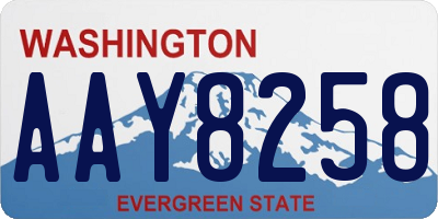 WA license plate AAY8258