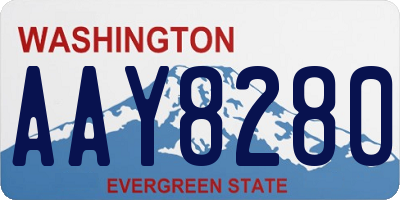 WA license plate AAY8280