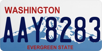 WA license plate AAY8283